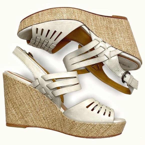 Trask 'Willow' Leather Platform Wedge Sandal - Picture 9 of 16